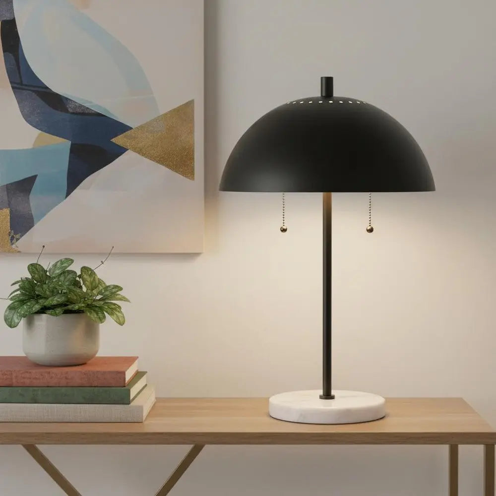 21" White Round Table Lamp LED With Globe Shade HomeRoots