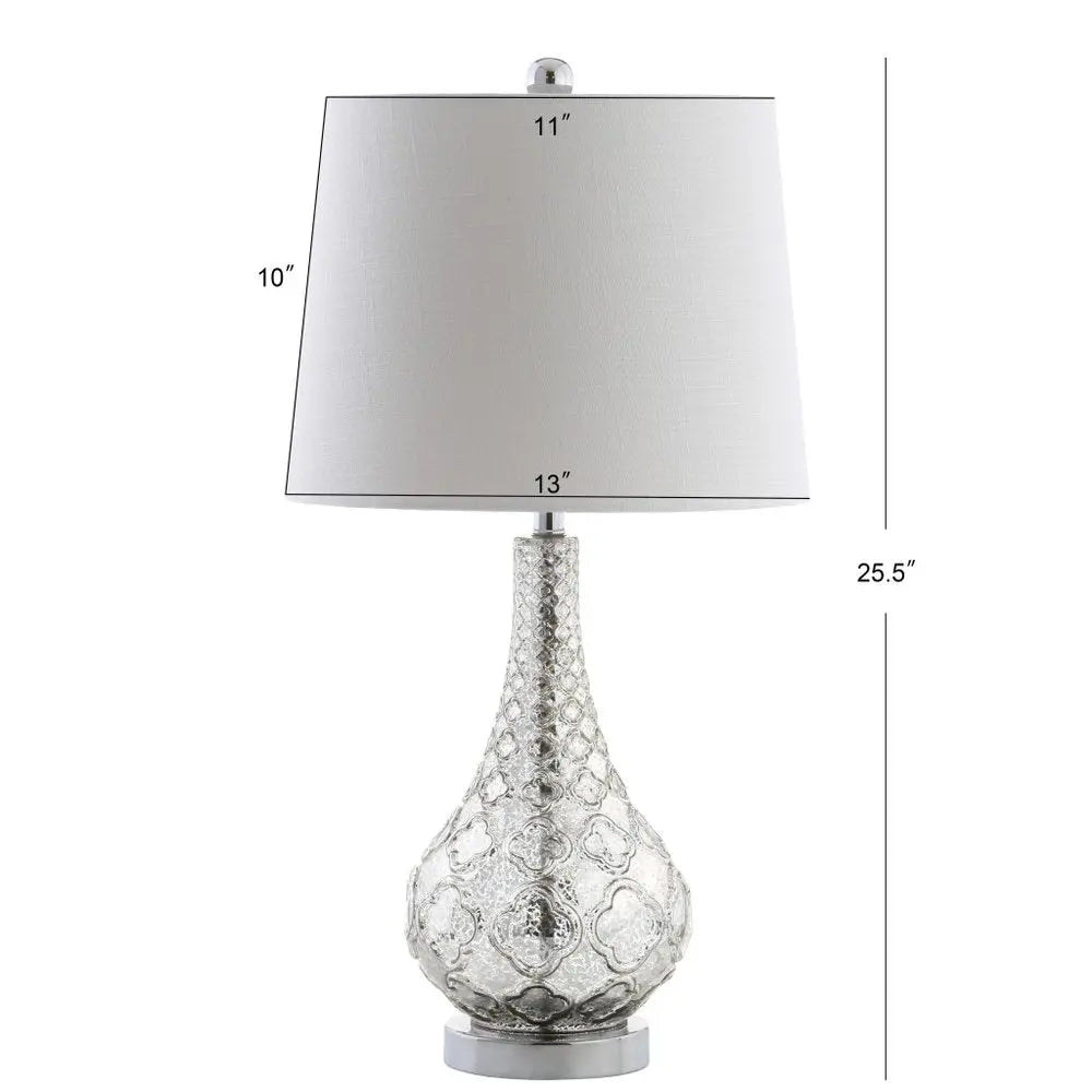 Set of Two 26" Silver Novelty Table Lamps LED With Drum Shades HomeRoots