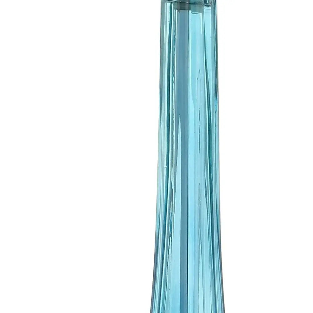 Set of Two 29" Clear Novelty Table Lamps LED With Drum Shades HomeRoots