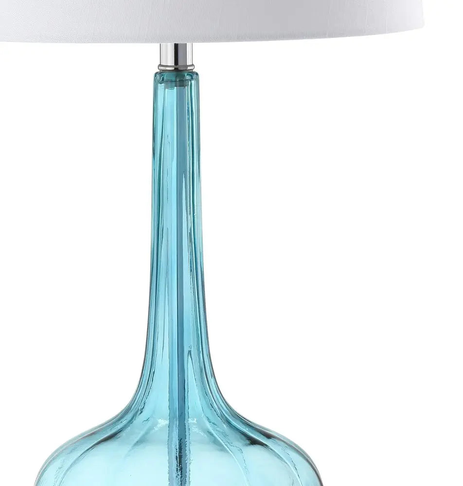 Set of Two 29" Clear Novelty Table Lamps LED With Drum Shades HomeRoots