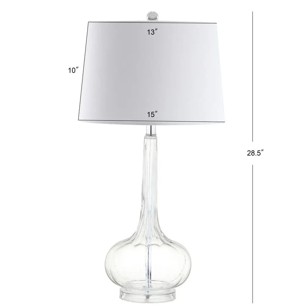 Set of Two 29" Clear Novelty Table Lamps LED With Drum Shades HomeRoots