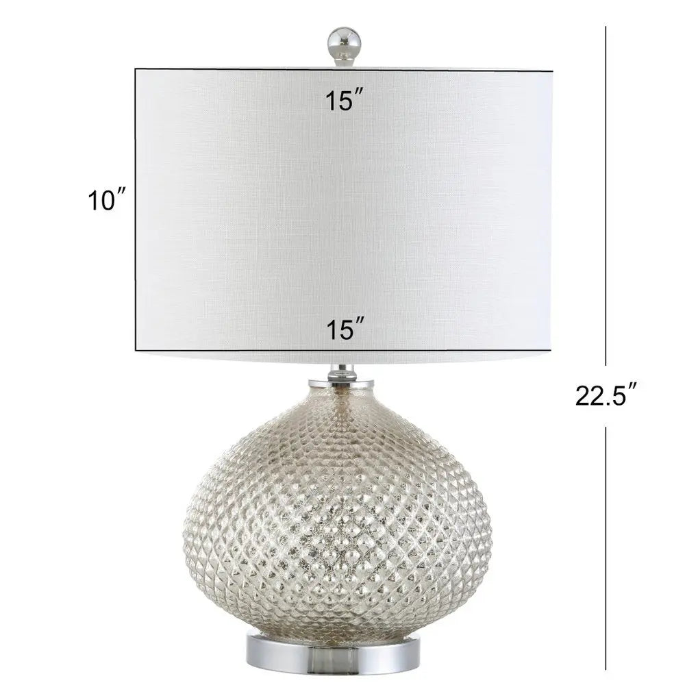23" Silver Novelty Table Lamp LED With Drum Shade HomeRoots