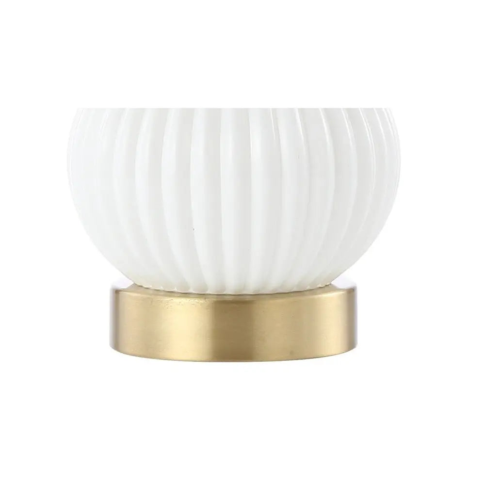 20" Gold Gourd Table Lamp LED With Drum Shade HomeRoots