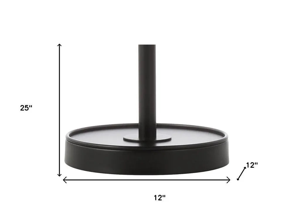 25" Black Novelty Table Lamp LED With Globe Shade HomeRoots