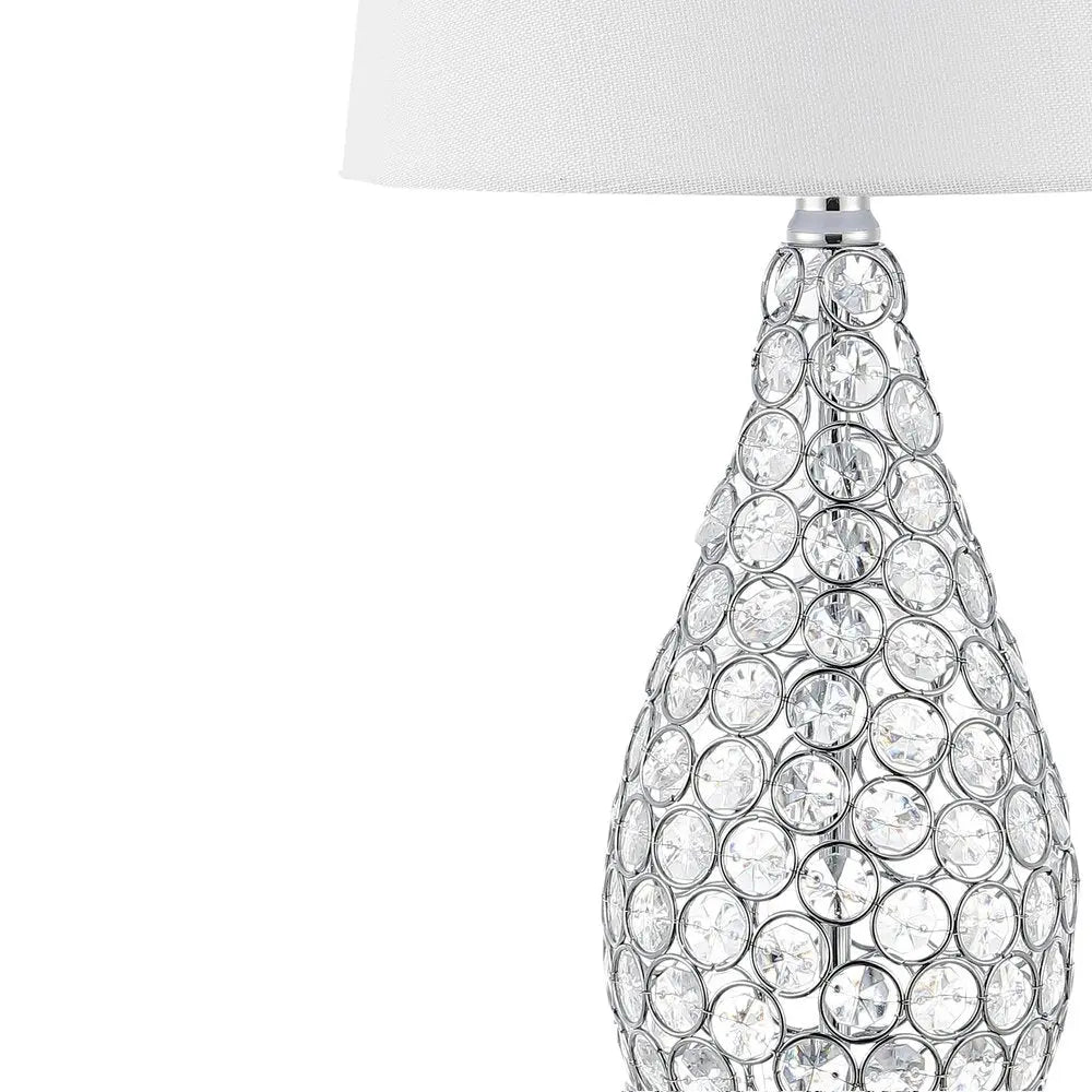 Set of Two 22" Silver Gourd Table Lamps LED With Empire Shades HomeRoots