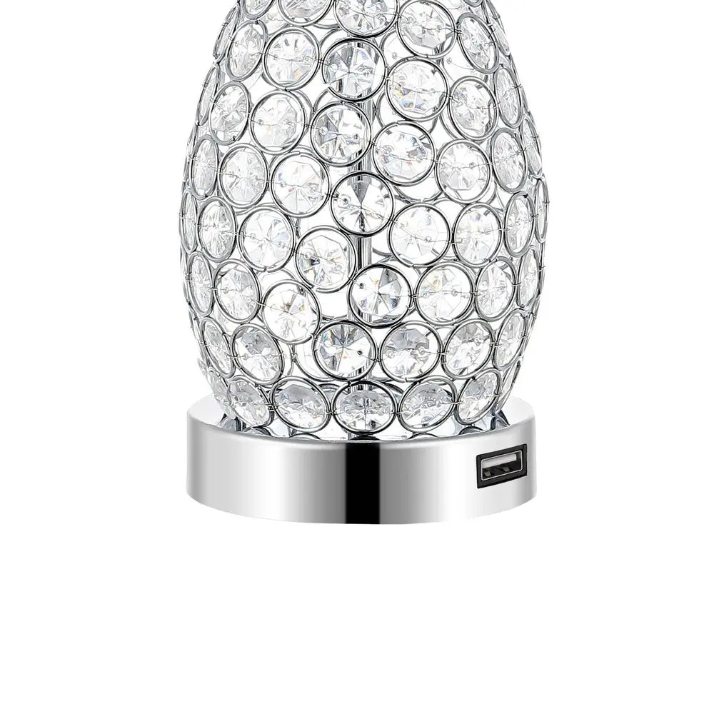 Set of Two 22" Silver Gourd Table Lamps LED With Empire Shades HomeRoots