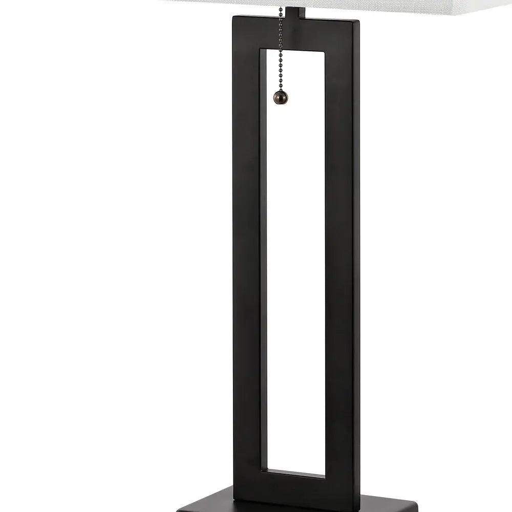Set of Two 29" Black Table Lamps LED With Shades HomeRoots