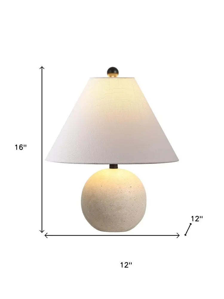 16" Beige Novelty Table Lamp LED With Empire Shade HomeRoots
