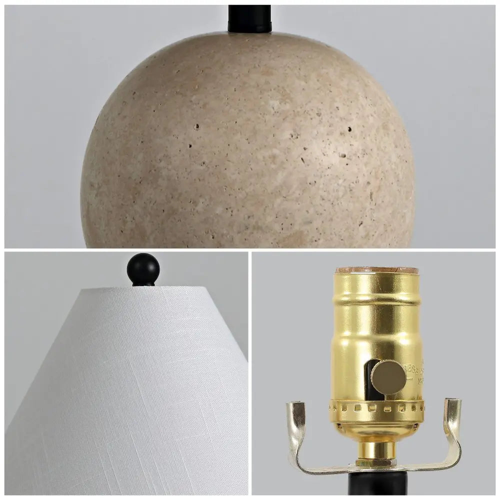 16" Beige Novelty Table Lamp LED With Empire Shade HomeRoots