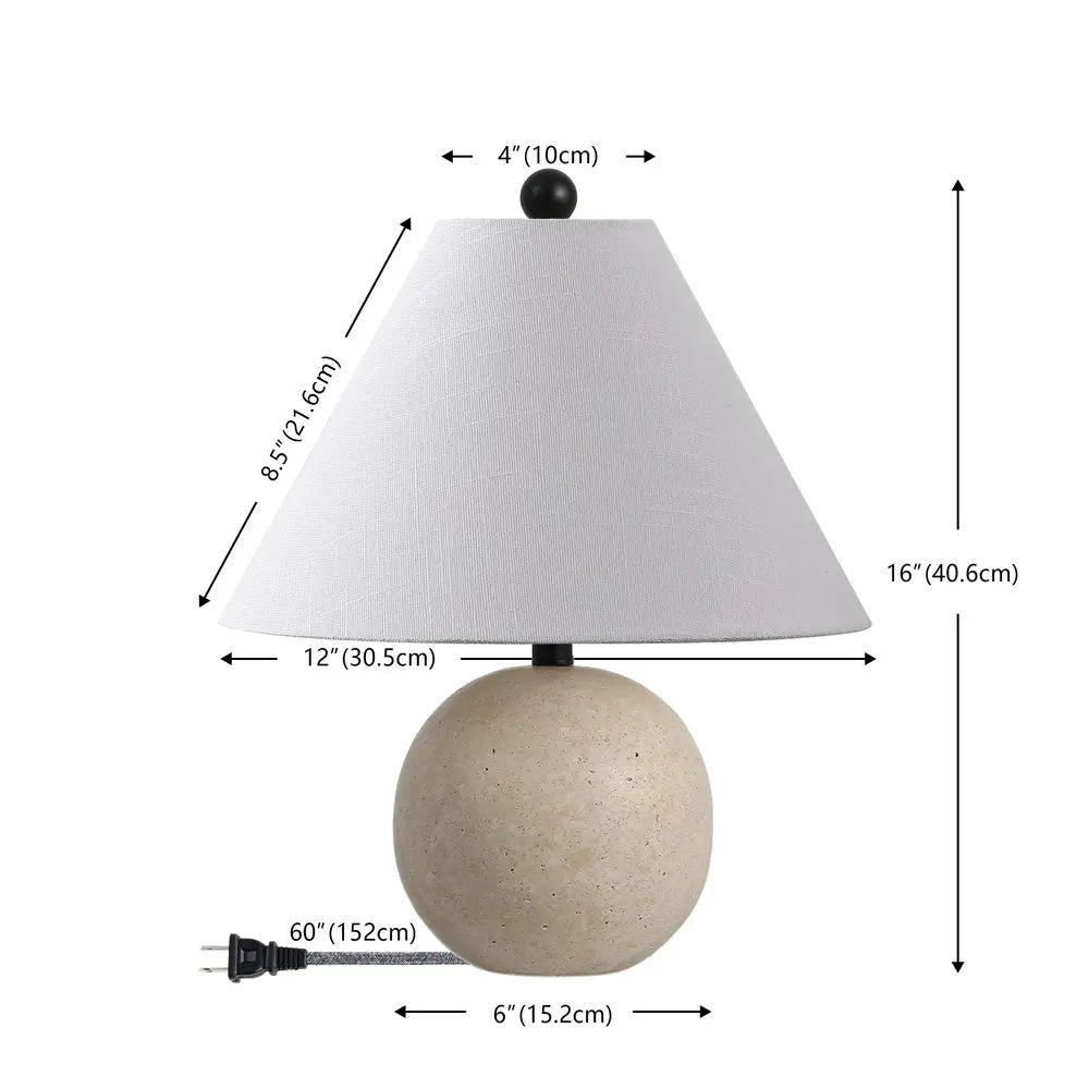 16" Beige Novelty Table Lamp LED With Empire Shade HomeRoots