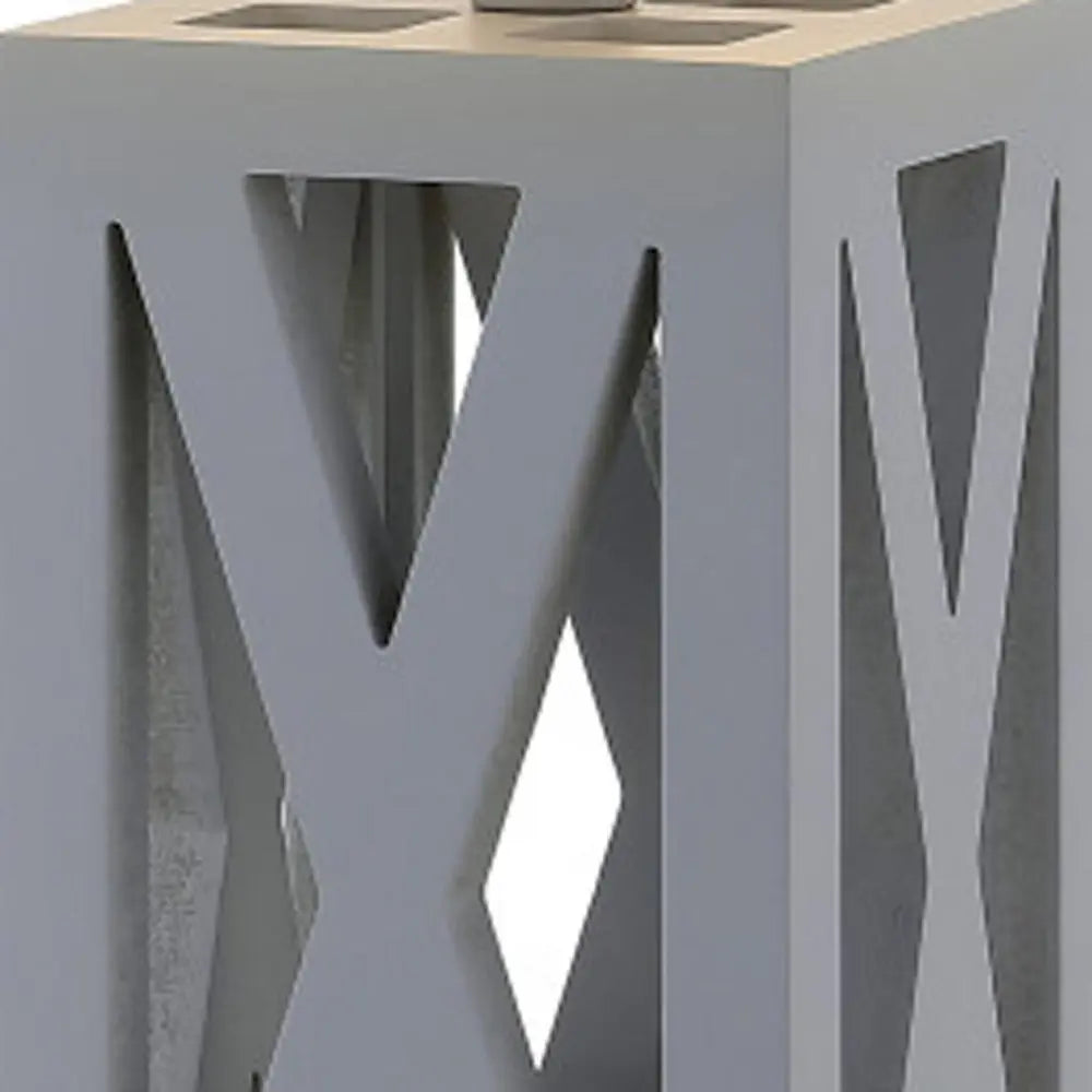 Set of Two 22" Gray Table Lamps LED With Drum Shades HomeRoots