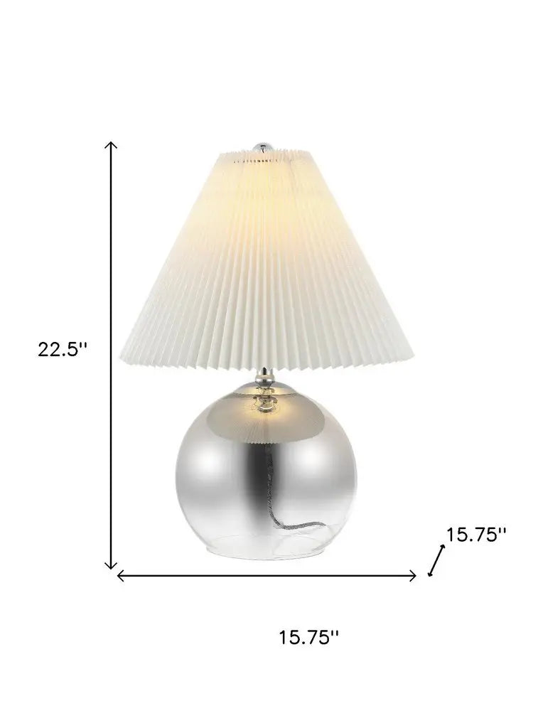 23" Clear Globe Table Lamp LED With Empire Shade HomeRoots