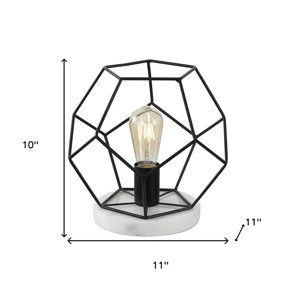 10" White Geometric Table Lamp LED HomeRoots