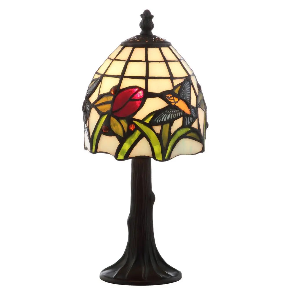 12" Bronze Novelty Tiffany Lamp LED With Bell Shade HomeRoots