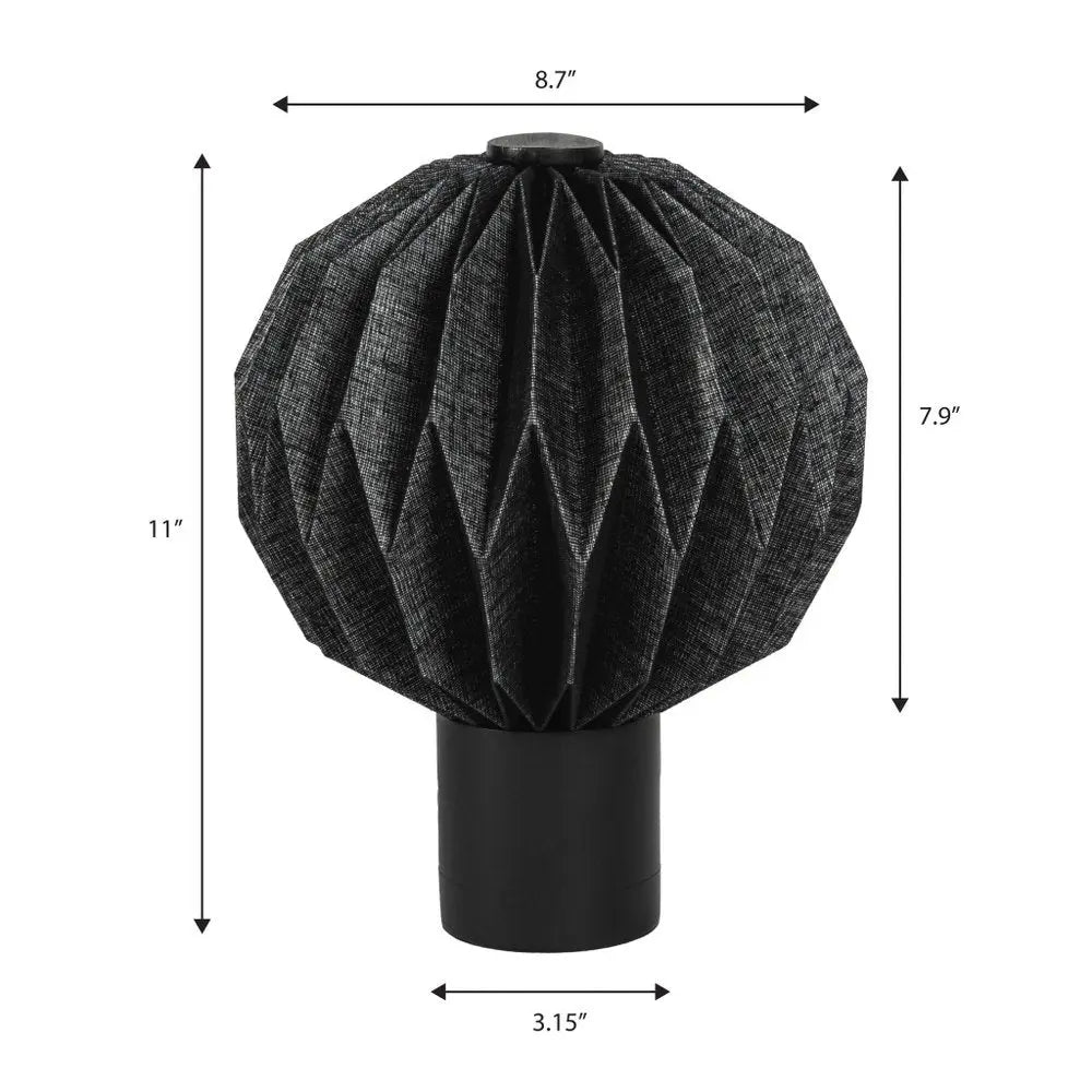 11" Black Geometric Table Lamp LED With Globe Shade HomeRoots