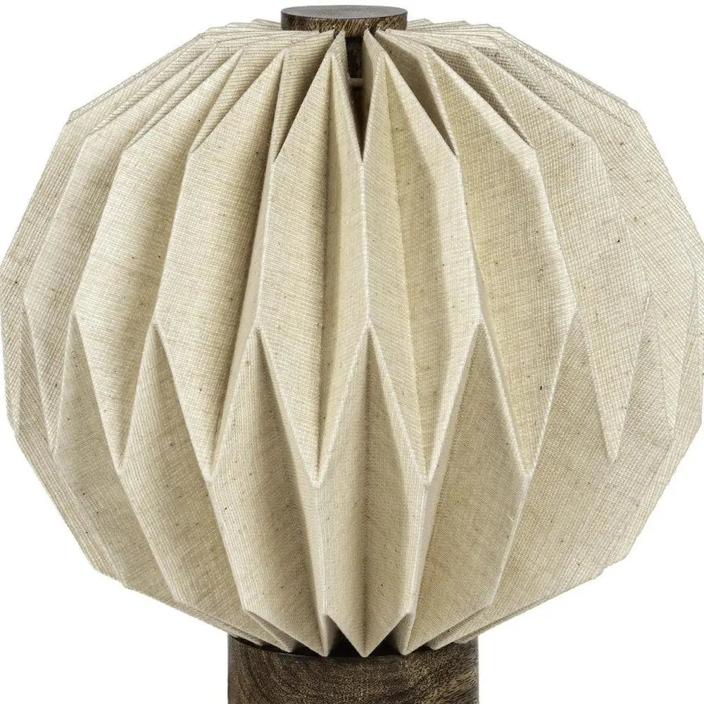 11" Natural Geometric Table Lamp LED With Globe Shade HomeRoots