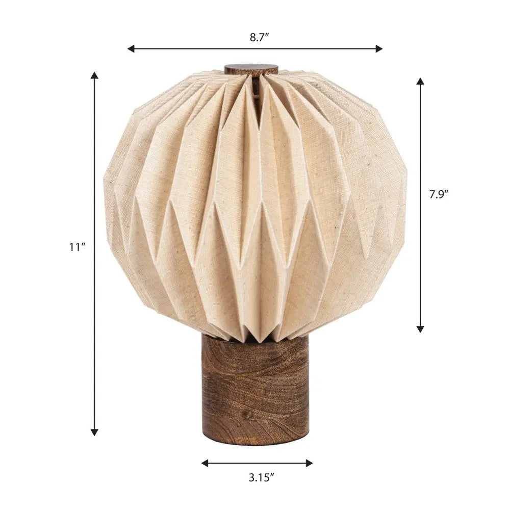 11" Natural Geometric Table Lamp LED With Globe Shade HomeRoots