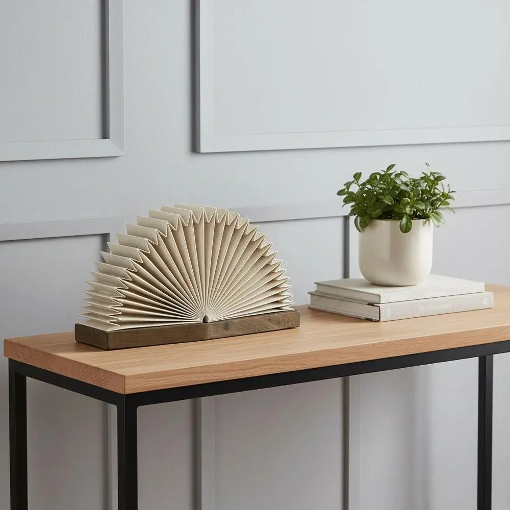 10" Natural Geometric Table Lamp LED With Novelty Shade HomeRoots