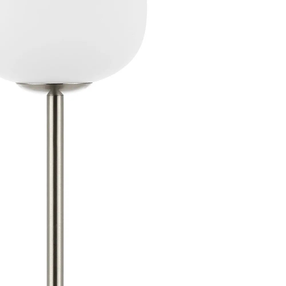 12" Nickel Novelty USB Table Lamp LED With Globe Shade HomeRoots