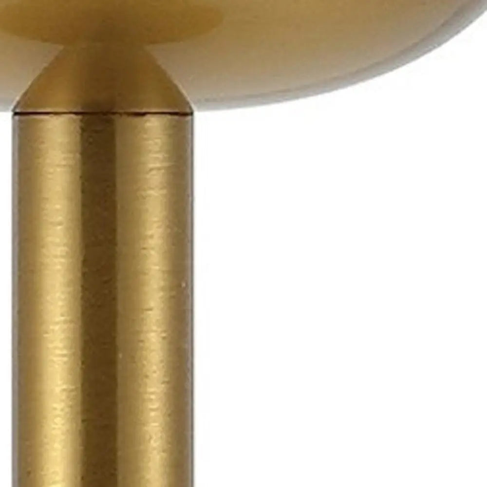 13" Gold USB Table Lamp LED With Empire Shade HomeRoots