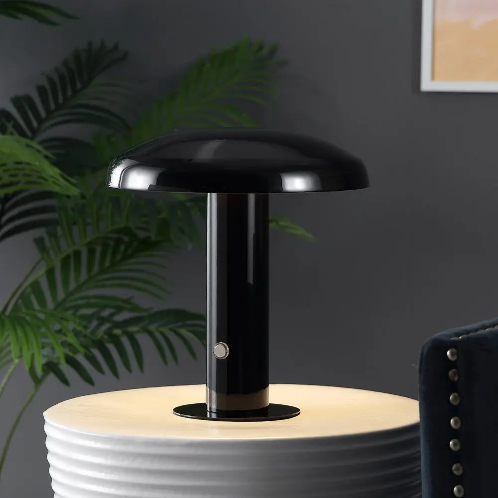 11" Black Novelty USB Table Lamp LED With Globe Shade HomeRoots