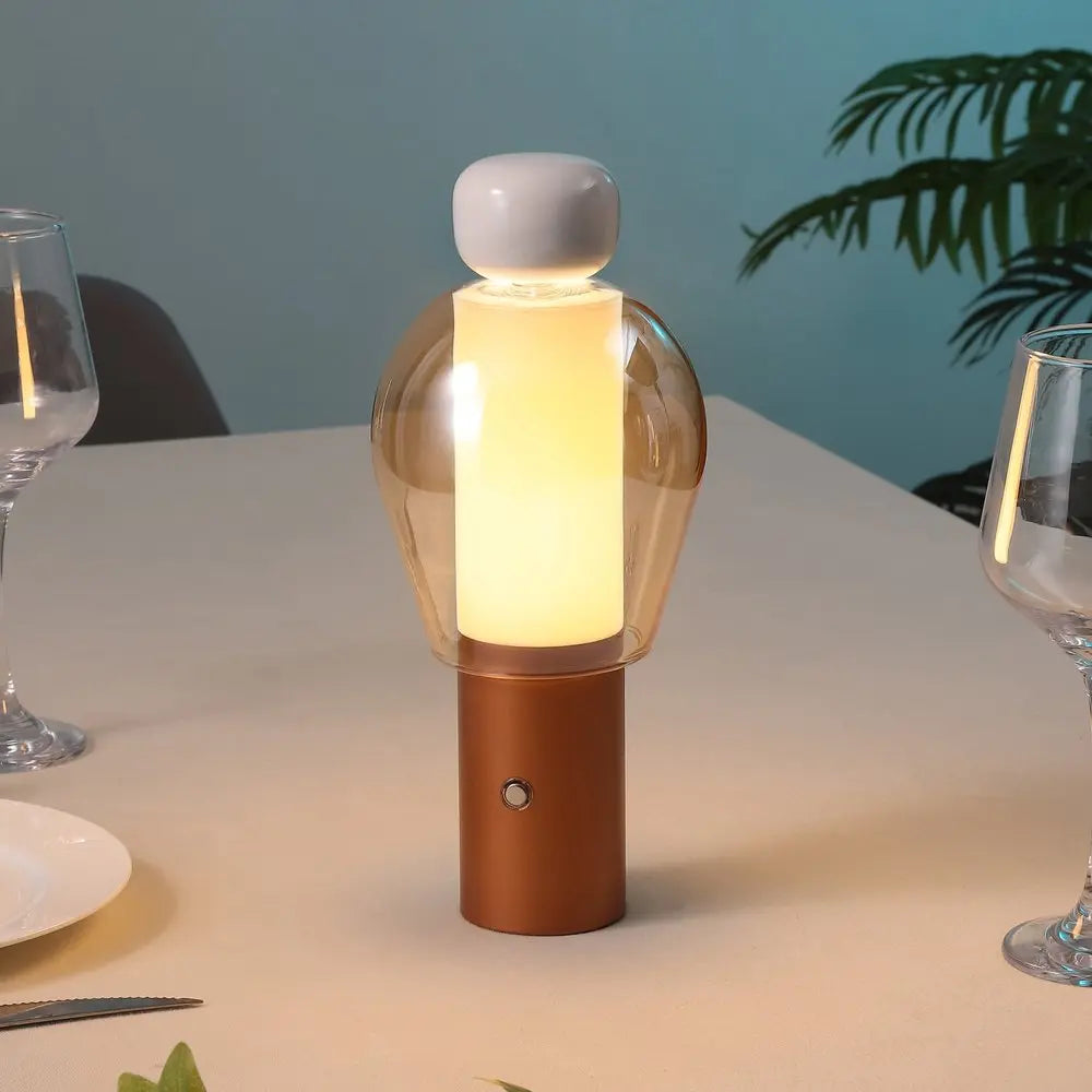 11" Copper USB Table Lamp LED HomeRoots