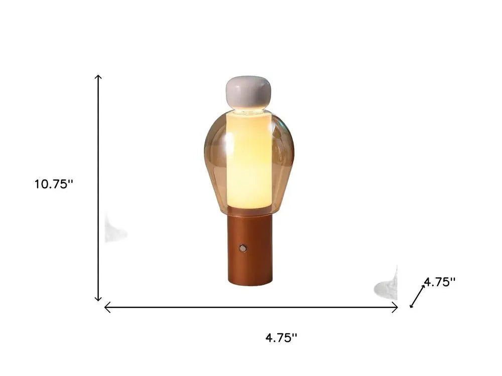 11" Copper USB Table Lamp LED HomeRoots