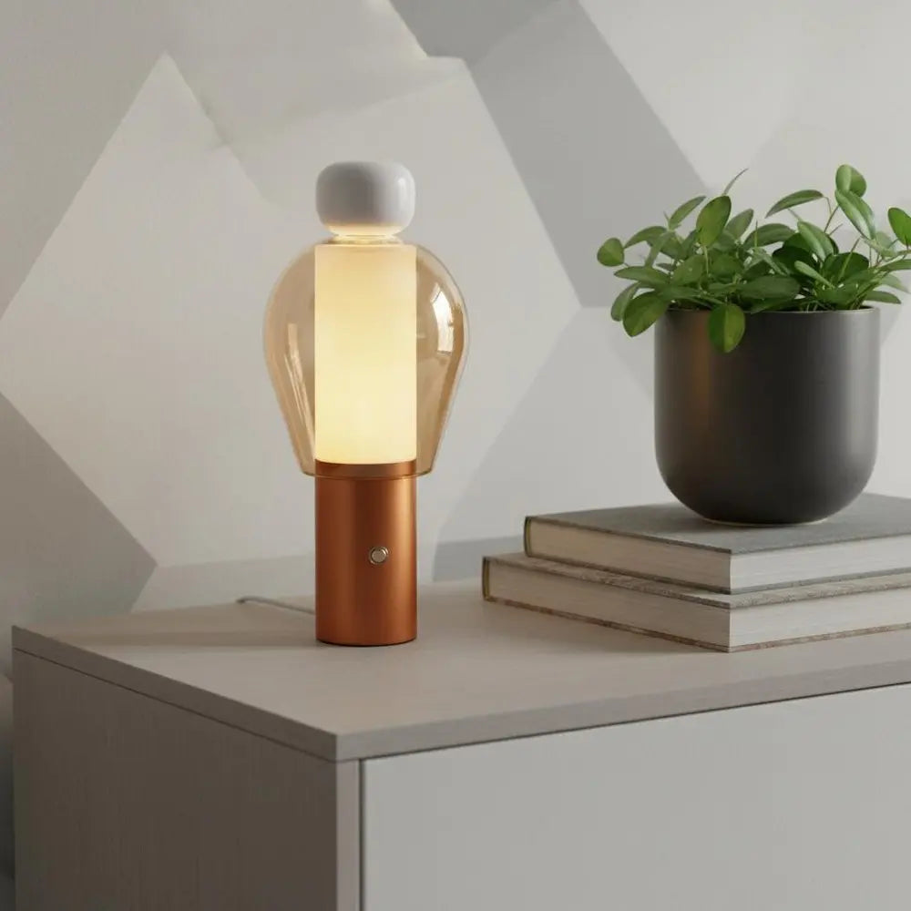 11" Copper USB Table Lamp LED HomeRoots