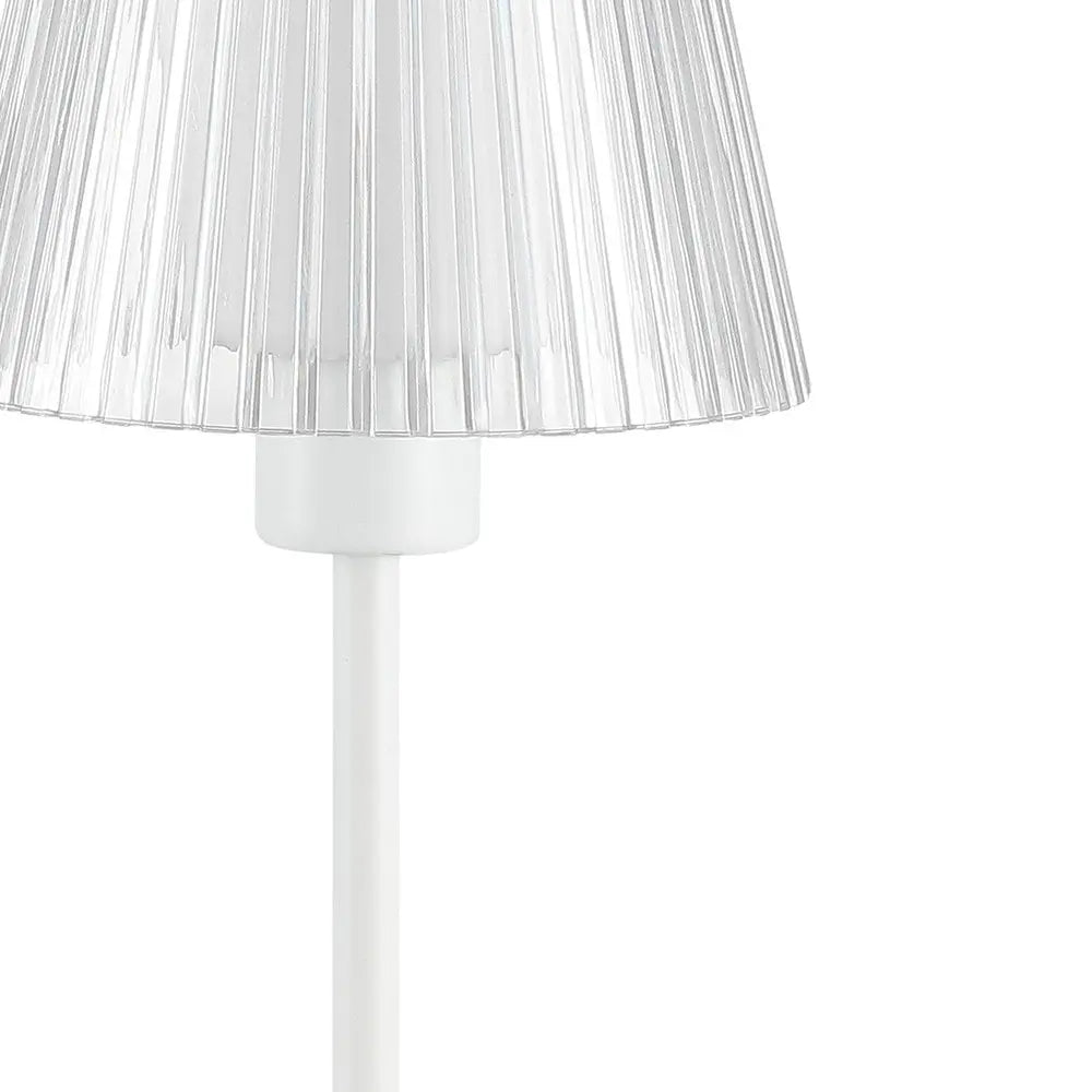 13" White USB Table Lamp LED With Empire Shade HomeRoots
