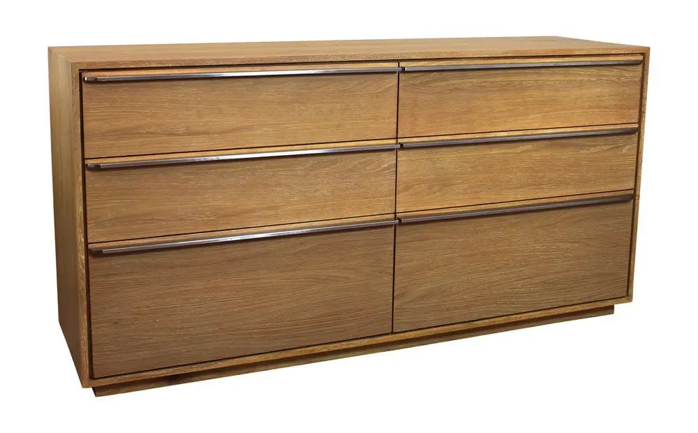 72" Brown Solid Wood Six Drawer Double Dresser - NOBLE HOME INTERIORS