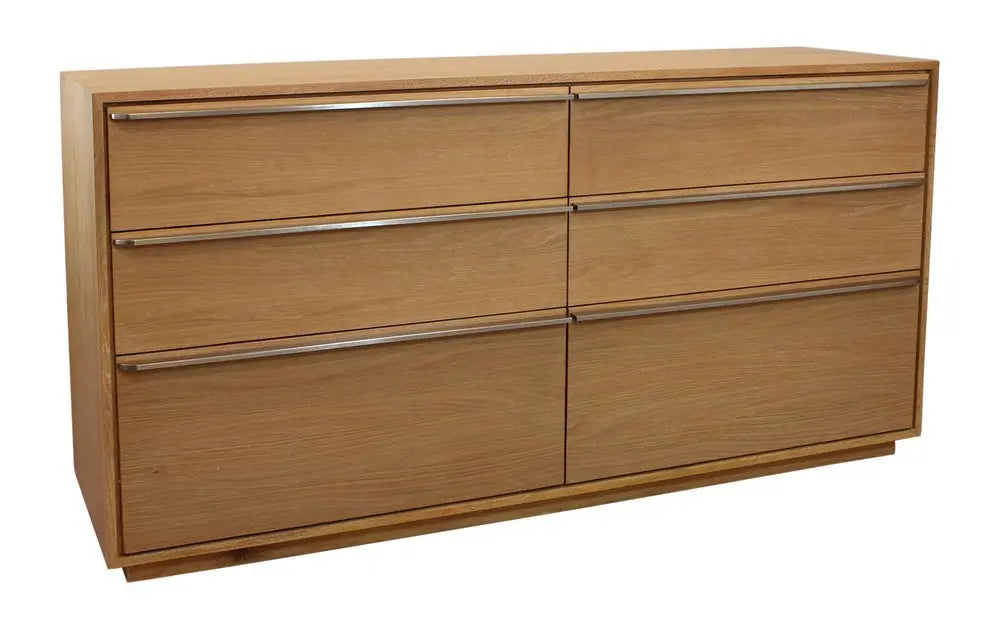 72" Brown Solid Wood Six Drawer Double Dresser - NOBLE HOME INTERIORS
