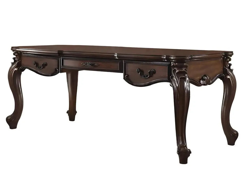 72" Dark Brown Wood Executive Desk With Three Drawers - NOBLE HOME INTERIORS