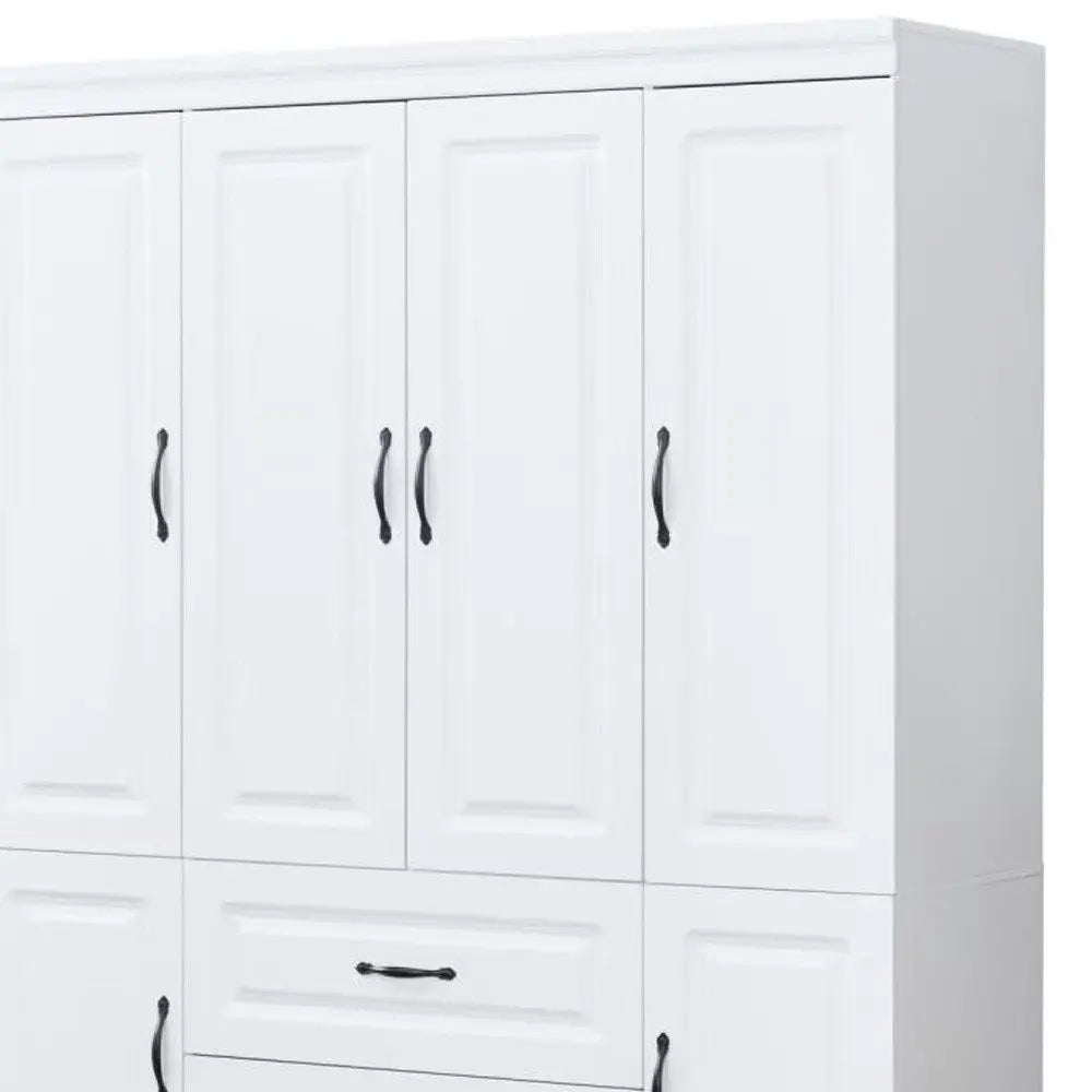 72" White Six Door Two Drawer Combo Dresser - NOBLE HOME INTERIORS