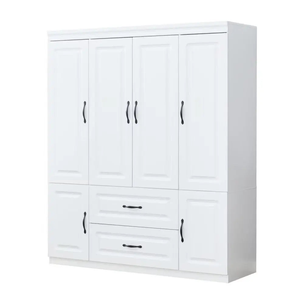 72" White Six Door Two Drawer Combo Dresser - NOBLE HOME INTERIORS