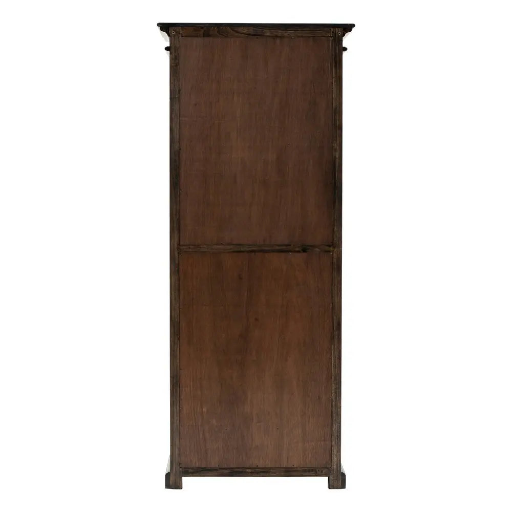 75" Brown and Black Wood Four Tier Bookcase - NOBLE HOME INTERIORS