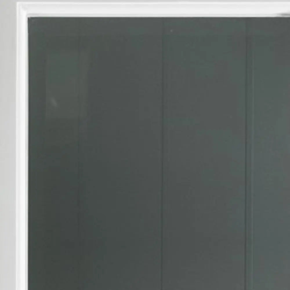 75" White Wood and Glass Double Door Storage Cabinet - NOVA HOME FURNITURE