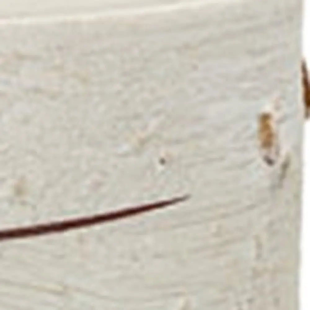 8" Beige and Ivory Faux Birchwood Flameless Pillar Candle - NOBLE HOME INTERIORS