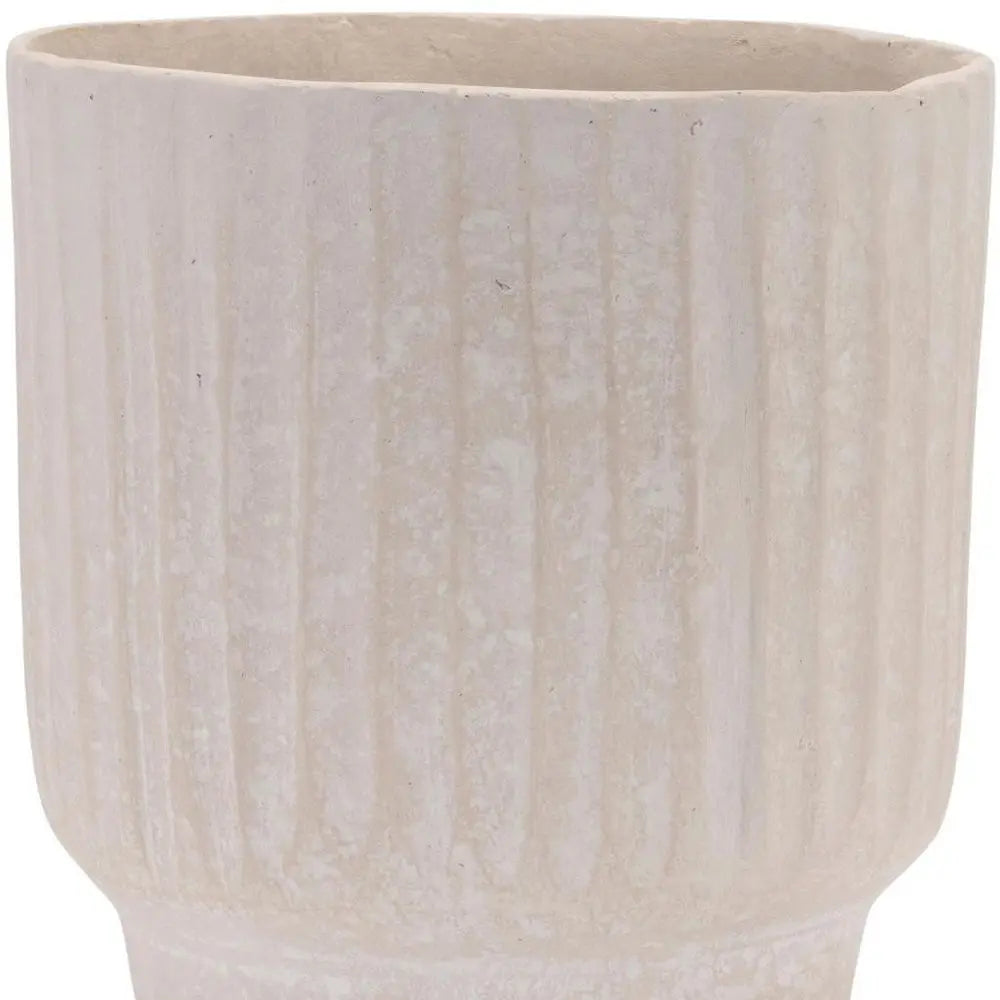 8" Beige Urn Resin Table Vase - NOBLE HOME INTERIORS