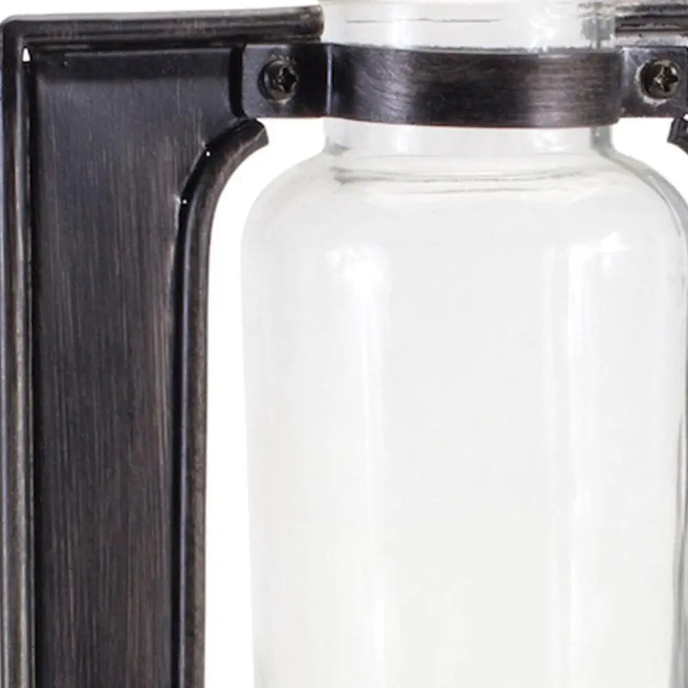 8" Black Round Metal Table Vase - NOBLE HOME INTERIORS