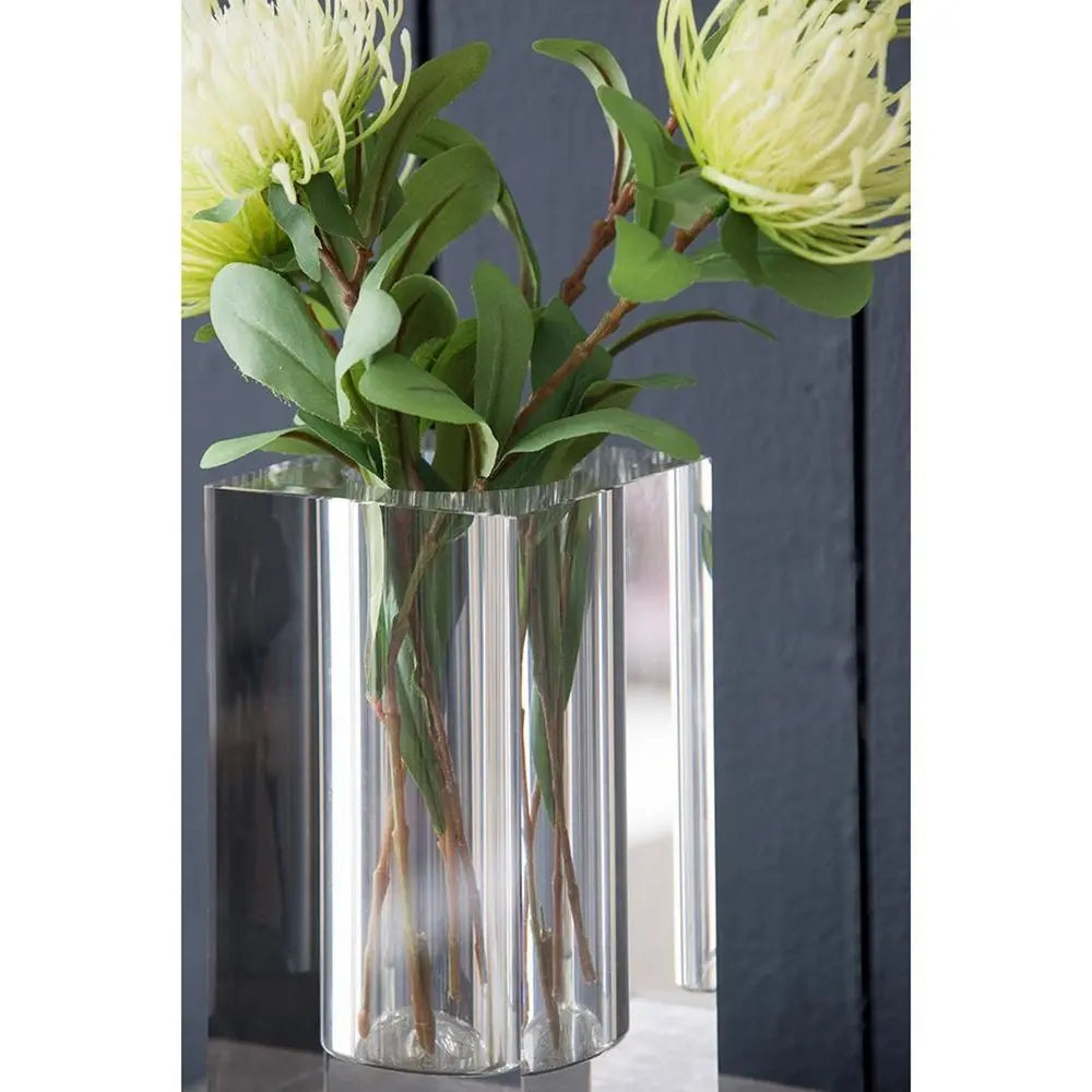 8" Clear Square Glass Table Vase - NOBLE HOME INTERIORS