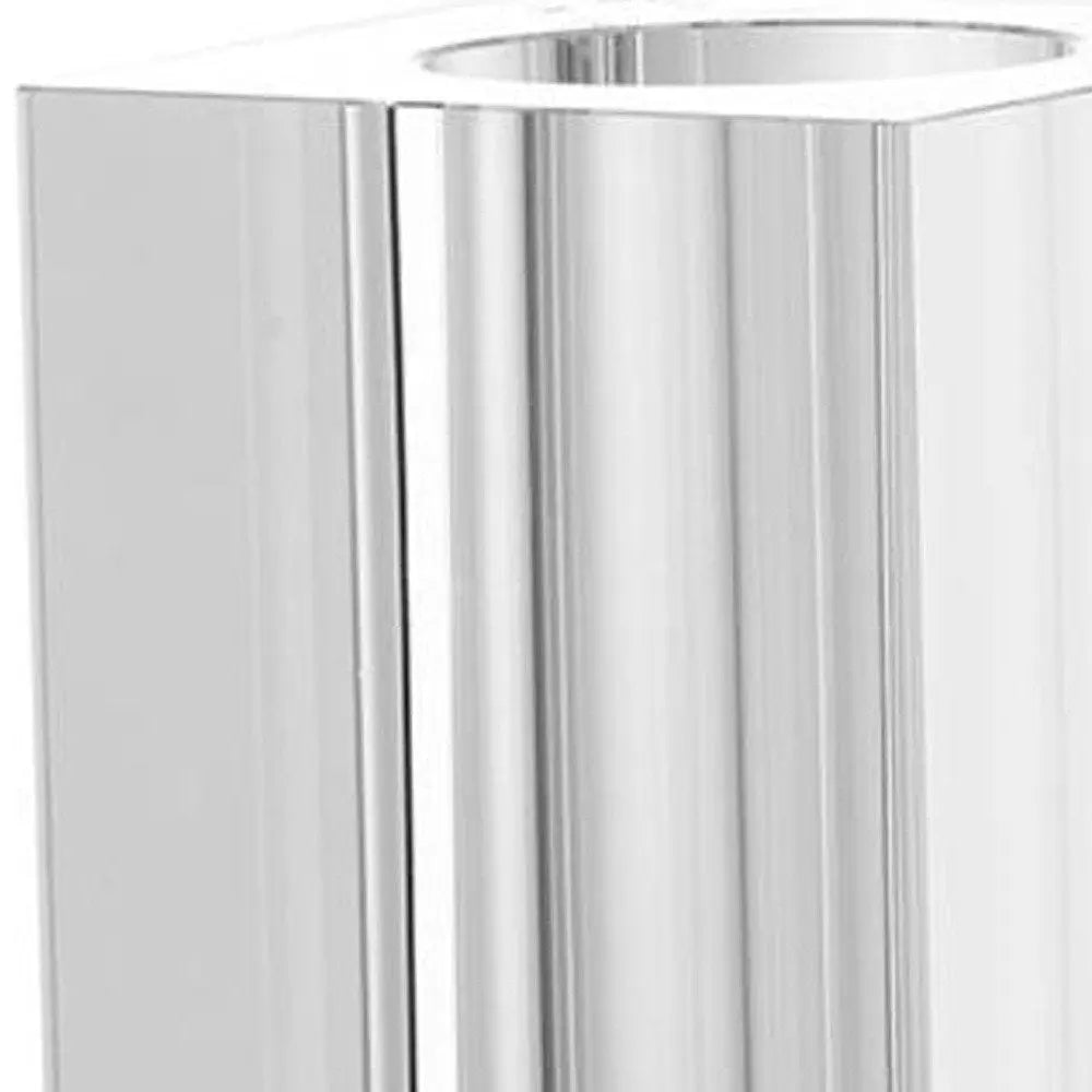 8" Clear Square Glass Table Vase - NOBLE HOME INTERIORS