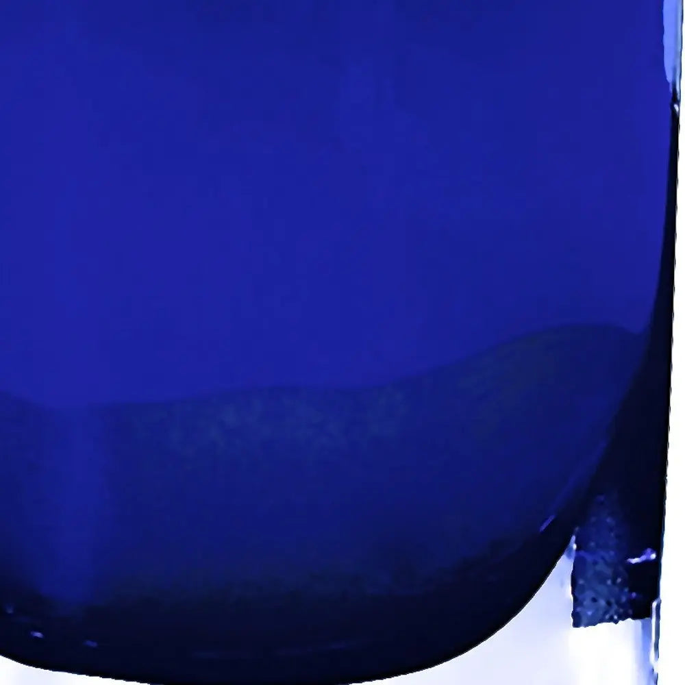 8" Cobalt And Clear Oval Lead Free Crystal Table Vase - NOBLE HOME INTERIORS