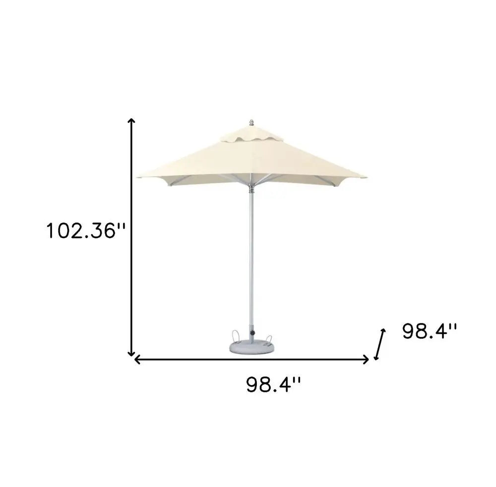 8' Ecru Polyester Square Market Patio Umbrella - NOBLE HOME INTERIORS