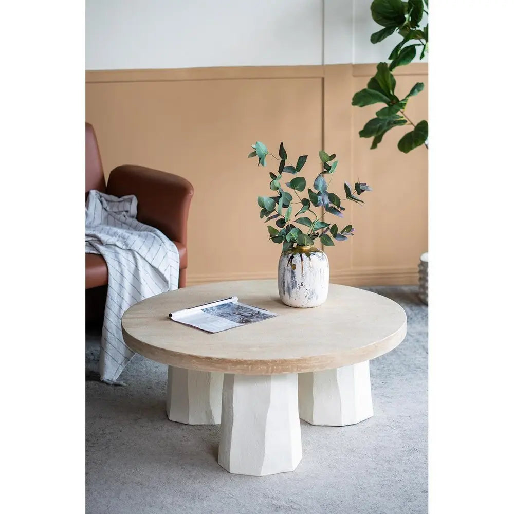 8" Gray Ivory And Gold Modern Abstract Ceramic Table Vase - NOBLE HOME INTERIORS