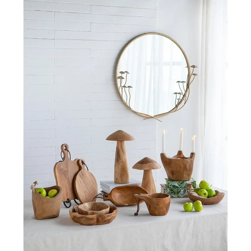 8" Natural Round Solid Wood Table Vase - NOBLE HOME INTERIORS