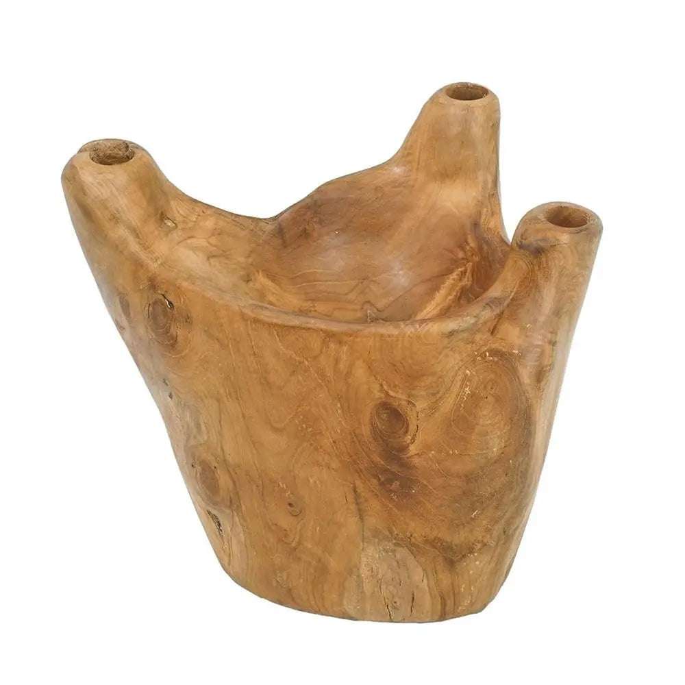8" Natural Round Solid Wood Table Vase - NOBLE HOME INTERIORS
