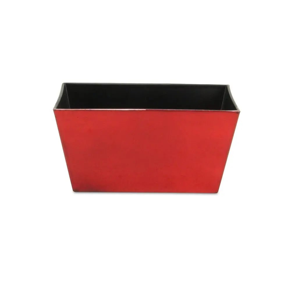 8" Red Recycled Plastic Indoor Outdoor Rectangular Planter Box - NOBLE HOME INTERIORS