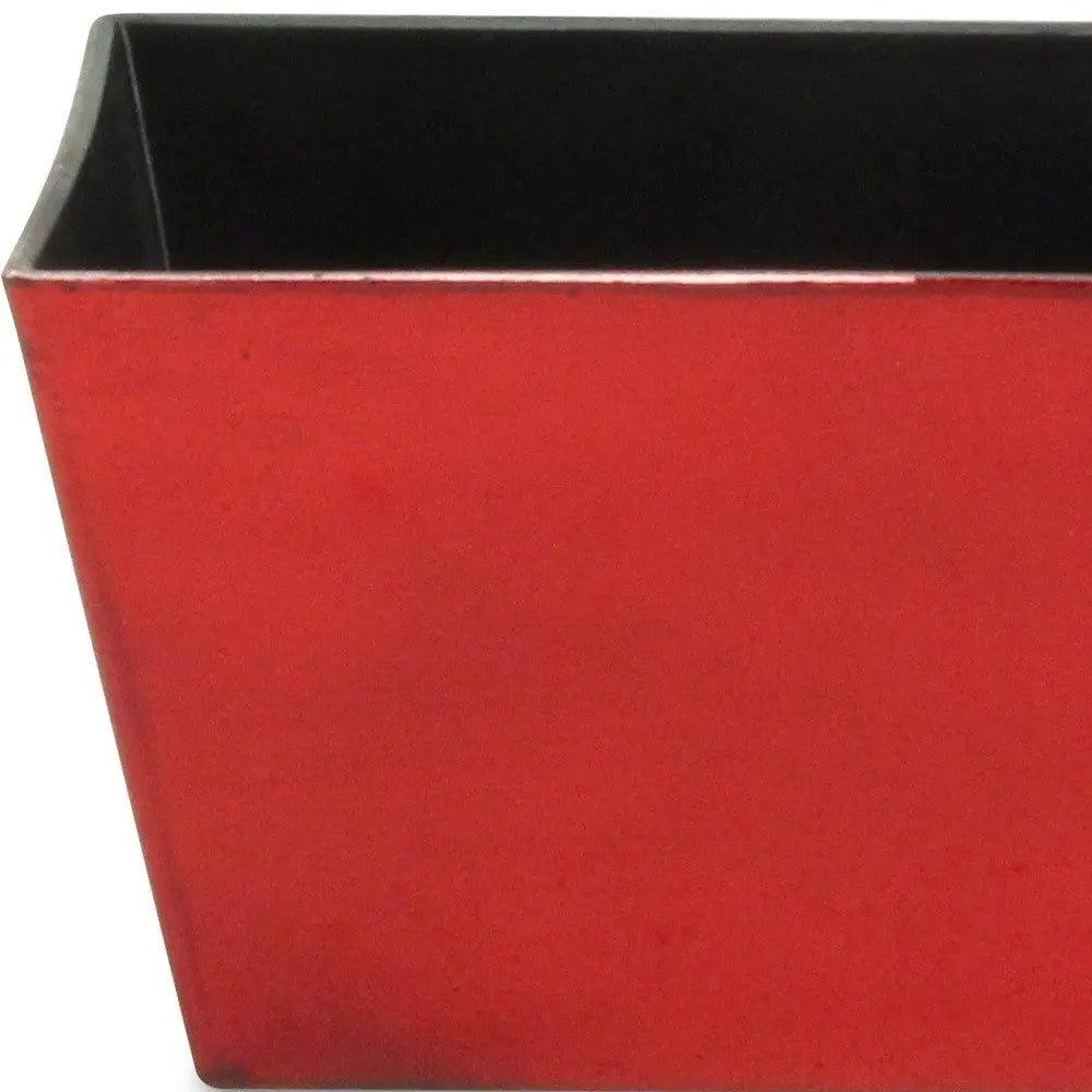 8" Red Recycled Plastic Indoor Outdoor Rectangular Planter Box - NOBLE HOME INTERIORS