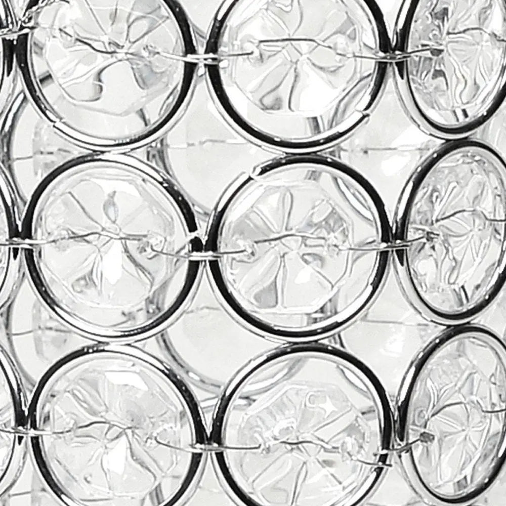 8" Silver And Clear Faux Crystal And Metal Cylinder Table Vase - NOBLE HOME INTERIORS