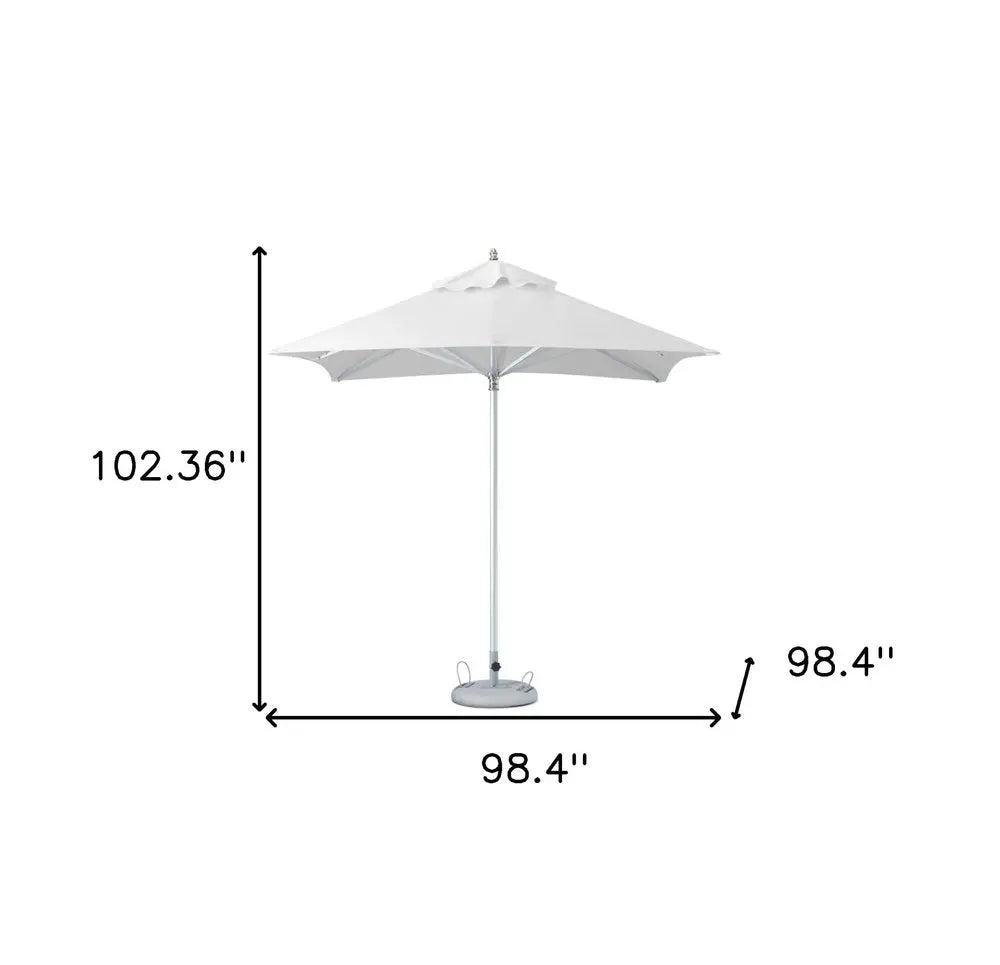 8' White Polyester Square Market Patio Umbrella - NOBLE HOME INTERIORS